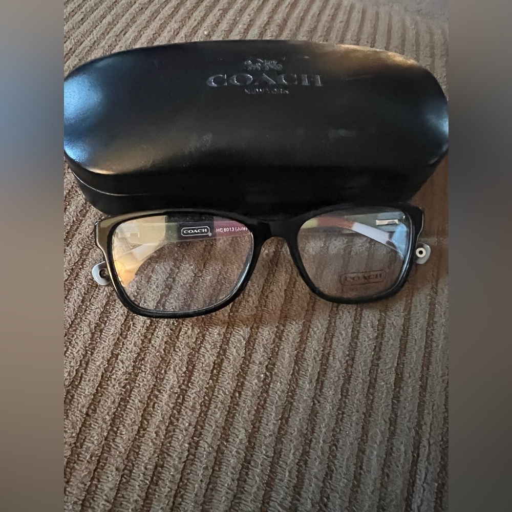 Coach Black Rectangle Eyeglass Frames with Case
